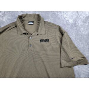 Nike Golf Dri-Fit Polo Shirt 2XL Men's weave‎ pattern Wolves Basketball